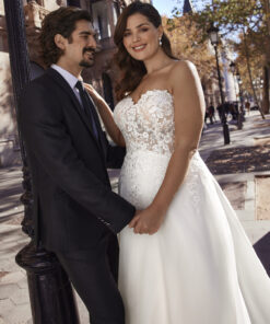 satiny trouwjurk white one