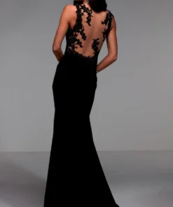 Alternative view of Alyce Paris zwarte jurk met kant 27542