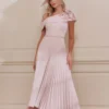 rose jurk off shoulder