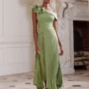 groene jurk moeder van de bruid flower