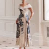 off shoulder flower print