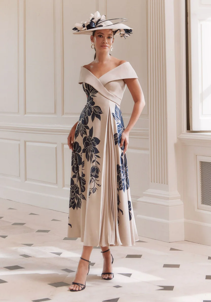 off shoulder flower print