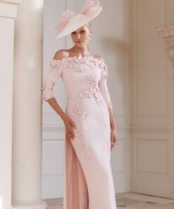 John Charles soft pink petal dress 29318