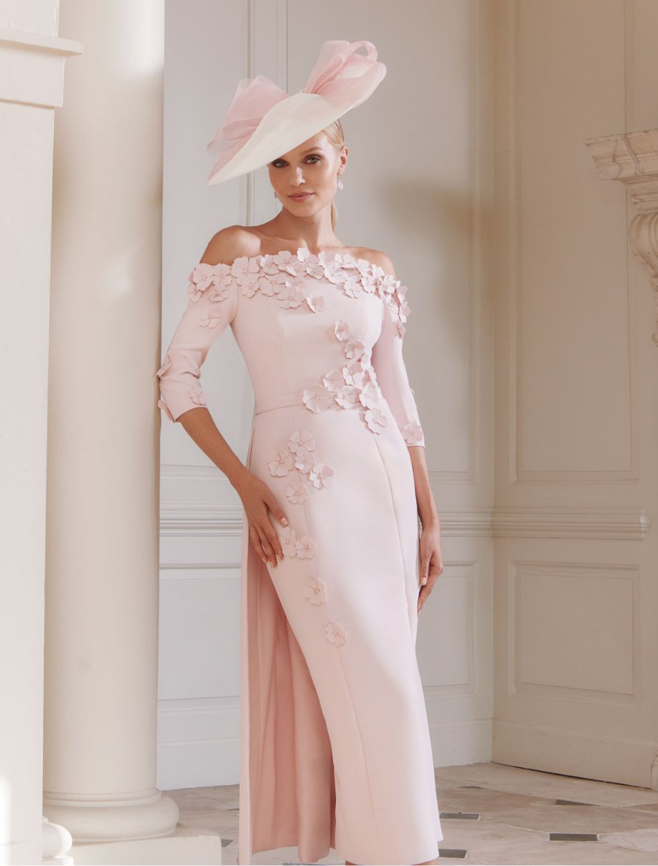 John Charles soft pink petal dress 29318